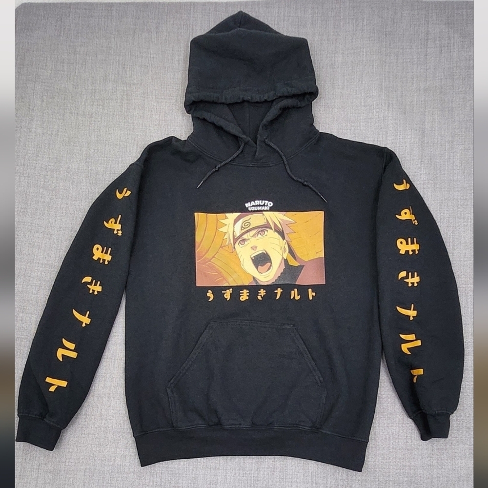 Naruto Shippuden Ichiraku Ramen Shop Anime Black Graphic Hoodie 2007 Small
